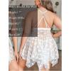 imageOYOANGLE Womens Plus Size Heart Print Lace Sheer Open Front Chemise Nightgown Babydoll Nightie NightwearWhite