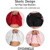imageOYOANGLE Womens Plus Size High Waisted Bow Knot Side Layered Y2K A Line Ruffle Skorts Mini SkirtRed