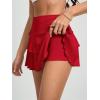 imageOYOANGLE Womens Plus Size High Waisted Bow Knot Side Layered Y2K A Line Ruffle Skorts Mini SkirtRed