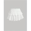imageOYOANGLE Womens Plus Size High Waisted Bow Knot Side Layered Y2K A Line Ruffle Skorts Mini SkirtWhite
