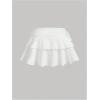 imageOYOANGLE Womens Plus Size High Waisted Bow Knot Side Layered Y2K A Line Ruffle Skorts Mini SkirtWhite