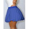 imageOYOANGLE Womens Plus Size High Waisted Bubble Skorts Y2K Ruffle Hem Puffy Skirt ShortsRoyal Blue