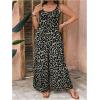 imageOYOANGLE Womens Plus Size Leopard Print Tie Shoulder Jumpsuits Long Pants Romper with PocketGrey