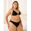 imageOYOANGLE Womens Plus Size Low Rise Crisscross Back Cut Out Panties Solid Casual Brief UnderwearBlack