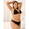 imageOYOANGLE Womens Plus Size Low Rise Crisscross Back Cut Out Panties Solid Casual Brief UnderwearBlack