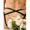 imageOYOANGLE Womens Plus Size Low Rise Crisscross Back Cut Out Panties Solid Casual Brief UnderwearBlack