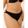 imageOYOANGLE Womens Plus Size Low Rise Crisscross Back Cut Out Panties Solid Casual Brief UnderwearBlack