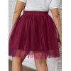 imageOYOANGLE Womens Plus Size Mesh Tutu Tulle Skirt Midi Knee Length Elastic Waist SkirtBurgundy