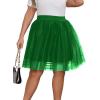 imageOYOANGLE Womens Plus Size Mesh Tutu Tulle Skirt Midi Knee Length Elastic Waist SkirtGreen