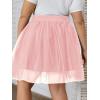 imageOYOANGLE Womens Plus Size Mesh Tutu Tulle Skirt Midi Knee Length Elastic Waist SkirtLight Pink