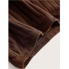 imageOYOANGLE Womens Plus Size Pleated Lettuce Hem Skirts Ribbed Knit Solid Slim Fit Long SkirtBrown