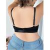 imageOYOANGLE Womens Plus Size Rhinestone Contrast Mesh Bras Wireless Cut Out Everyday BralettesBlack