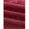 imageOYOANGLE Womens Plus Size Sparkly Ruched Bodycon Mini Skirt Elastic High Waist Glitter Pencil SkirtsBurgundy