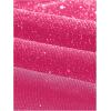 imageOYOANGLE Womens Plus Size Sparkly Ruched Bodycon Mini Skirt Elastic High Waist Glitter Pencil SkirtsHot Pink
