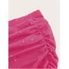 imageOYOANGLE Womens Plus Size Sparkly Ruched Bodycon Mini Skirt Elastic High Waist Glitter Pencil SkirtsHot Pink