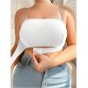 imageOYOANGLE Womens Plus Size Strapless Front Closure Tube Bras Wireless Seamless Bralettes with Clear StrapsWhite