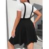 imageOYOANGLE Womens Plus Size Suspender Skirt High Waist Ruffle Hem Straps Overall Pinafore DressBlack