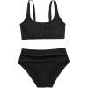 imageOYOANGLE Girls 2 Piece Swimsuit Sport High Waist Teen Kids Bikini Set Bathing Suit SwimwearBlack