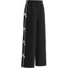 imageOYOANGLE Girls Cute Bow Side Elastic Waist Sweatpants Y2K Straight Leg Trousers with PocketBlack