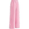 imageOYOANGLE Girls Cute Bow Side Elastic Waist Sweatpants Y2K Straight Leg Trousers with PocketPink