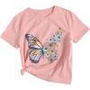imageOYOANGLE Girls Cute Graphic Casual Round Neck Short Sleeve Tee Shirt TopsCoral Pink