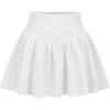 imageOYOANGLE Girls Elastic High Waist Short Skirt Cute A Line Casual Mini Skater SkirtsWhite