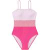 imageOYOANGLE Girls One Piece Swimsuits Colorblock Sleeveless Spaghetti Straps Wireless SwimwearPink