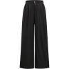 imageOYOANGLE Girls Pleated Wide Leg Pants Button Zipper Fly High Waisted Long Trousers with PocketBlack