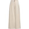 imageOYOANGLE Girls Pleated Wide Leg Pants Button Zipper Fly High Waisted Long Trousers with PocketKhaki