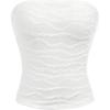 imageOYOANGLE Girls Textured Strapless Tube Top Knitted Slim Fit Bandeau Tank TopsWhite
