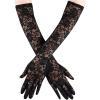 imageOYOANGLE Womens 1 Pair Floral Lace Sheer Long Gloves Elbow Length Opera Evening Prom Glove Dance Party AccessoriesBlack