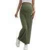 imageOYOANGLE Womens Maternity High Waist Long Maxi Skirt Casual Solid Adjustable SkirtsArmy Green