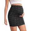 imageOYOANGLE Womens Maternity Over The Belly High Waist Pregnancy Bodycon Short Pencil SkirtBlack