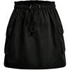 imageOYOANGLE Womens Plus Size Drawstring Elastic Waist Cargo Skirt Flap Pocket Skirts StreetwearBlack