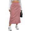 imageOYOANGLE Womens Plus Size Elastic High Waist Cargo Skirt Casual Solid Midi SkirtsDusty Pink