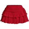 imageOYOANGLE Womens Plus Size High Waisted Bow Knot Side Layered Y2K A Line Ruffle Skorts Mini SkirtRed