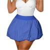 imageOYOANGLE Womens Plus Size High Waisted Bubble Skorts Y2K Ruffle Hem Puffy Skirt ShortsRoyal Blue