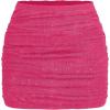 imageOYOANGLE Womens Plus Size Sparkly Ruched Bodycon Mini Skirt Elastic High Waist Glitter Pencil SkirtsHot Pink