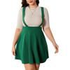imageOYOANGLE Womens Plus Size Suspender Skirt High Waist Ruffle Hem Straps Overall Pinafore DressDark Green