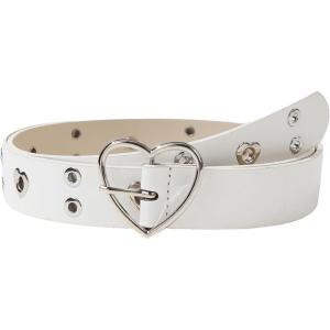 imageOYOANGLE Womens Cute Hollow Heart Buckle Belt Pu Leather Belts Casual Jeans Belt Ladies BeltWhite Solid