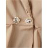 imageOYOANGLE Girls 2 Piece Outfits Button Ruffle Hem Puff Long Sleeve Blazer and Flare Long Pants SetKhaki
