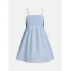 imageOYOANGLE Girls Bow Knot Spaghetti Strap Flare Hem Dress High Waist A Line Cami Party Short DressesBlue