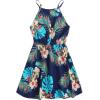 imageOYOANGLE Girls Casual Boho Floral Print Sleeveless ALine Swing Cami Hawaiian Dress SundressMulticolor