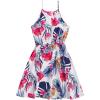 imageOYOANGLE Girls Casual Boho Floral Print Sleeveless ALine Swing Cami Hawaiian Dress SundressPink Print