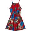 imageOYOANGLE Girls Casual Boho Floral Print Sleeveless ALine Swing Cami Hawaiian Dress SundressRed