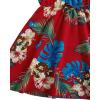 imageOYOANGLE Girls Casual Boho Floral Print Sleeveless ALine Swing Cami Hawaiian Dress SundressRed
