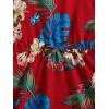 imageOYOANGLE Girls Casual Boho Floral Print Sleeveless ALine Swing Cami Hawaiian Dress SundressRed