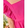 imageOYOANGLE Girls Cute Square Neck Sleeveless Bow Back Ruffle Trim A Line Mini Short DressHot Pink