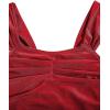 imageOYOANGLE Girls Rib Knitted Sleeveless Ruched Strap Bodycon Pencil Mini Tank Dress Summer Casual DressesBright Red