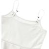 imageOYOANGLE Girls Spaghetti Straps Cami Dress Solid High Waist Flared Knee Length DressesWhite
